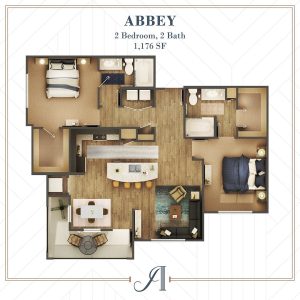 the abbey floor plan is shown in this image at The Auberge of Burleson