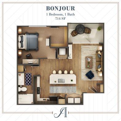 bonjour floor plan at The Auberge of Burleson